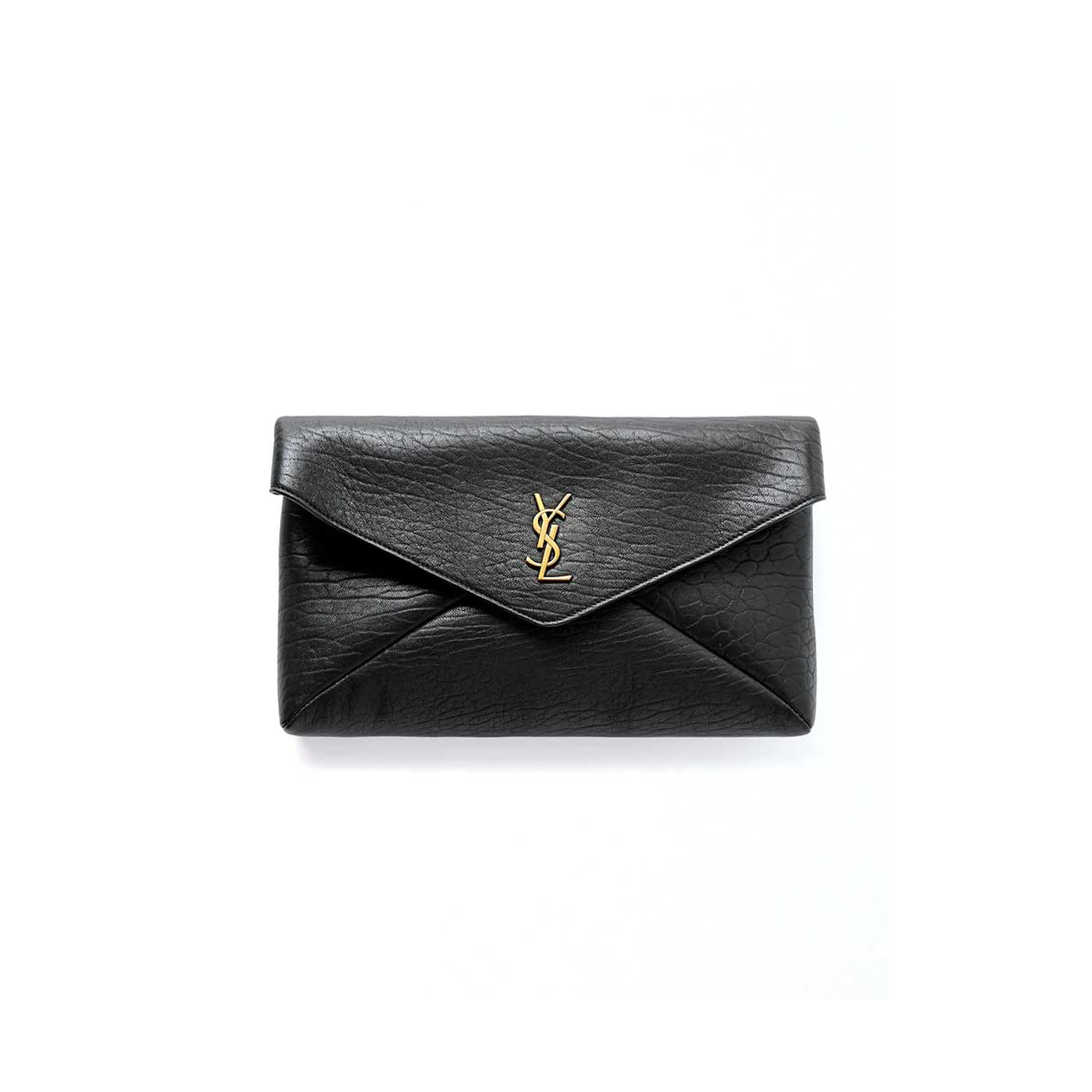YSL CASSANDRE LARGE TEXTURED-LEATHER CLUTCH 769307 (29.5*18*4.5cm)